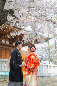 和装桜前撮り　名古屋の日泰寺で前撮りロケーション　photo by Nab