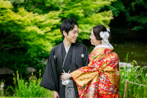 名古屋の白鳥庭園で和装ロケ　コマドリショット3