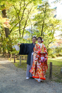 名古屋城で前撮り撮影和装色打掛 photo by Koe