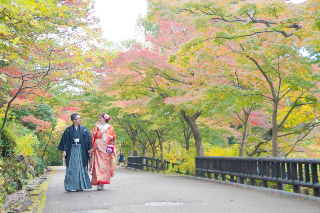 東山公園でロケーション撮影