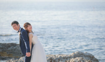 野間灯台洋装ロケーション前撮りレポ《海でウェディングフォト》